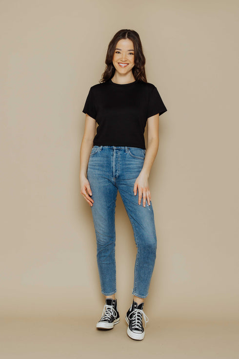 Jill-Crop Rib Tee